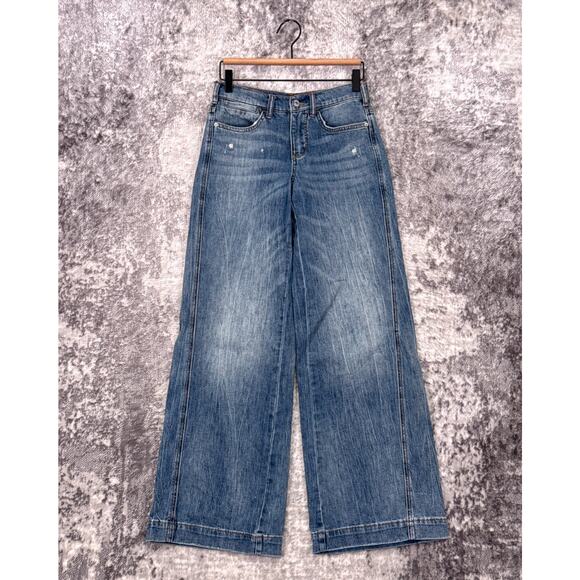 Pilcro Jeans 24 Womens Anthropologie Wide Leg Denim - Picture 1 of 7